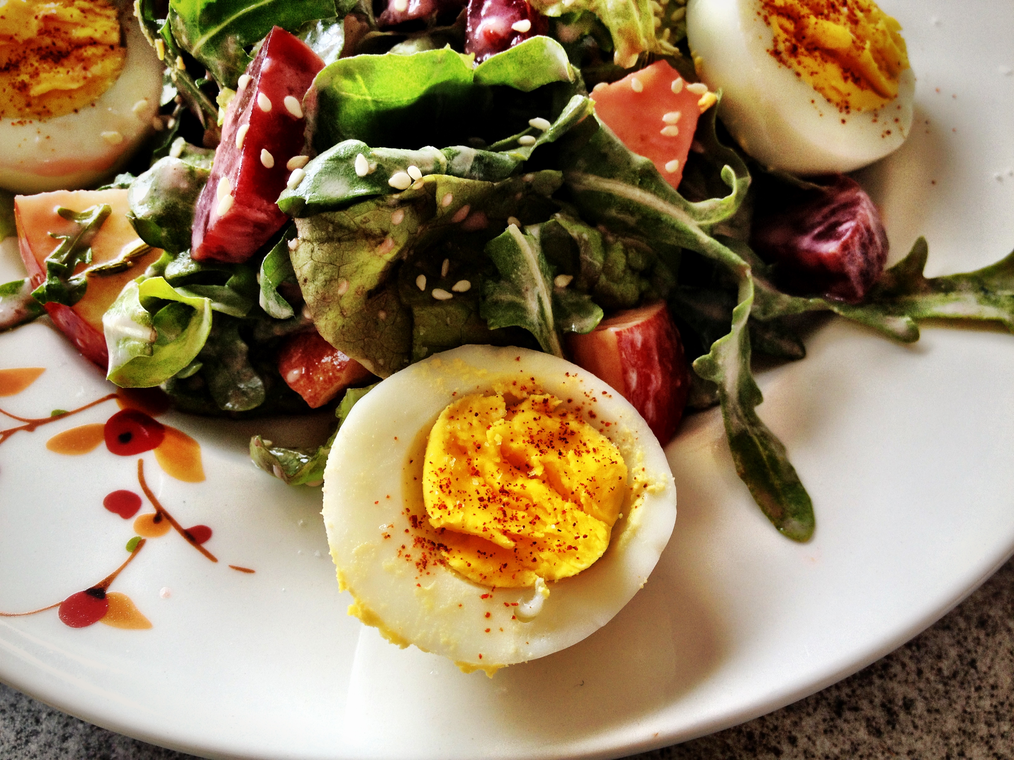 lunch salad with eggs